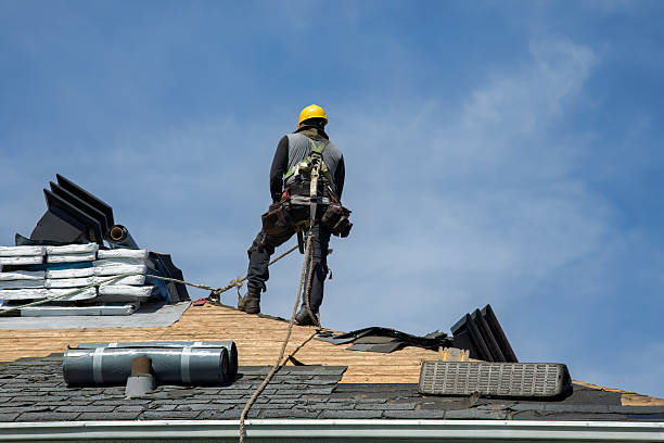 Professional Storm Damage Roof Repair technician working in Howey-in-the-Hills, FL